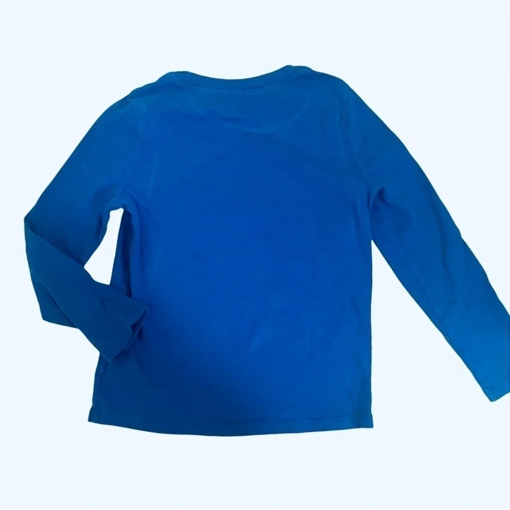 Old Navy cotton pull-on blue graphic design Boys Shirt 5 long sleeve round neck